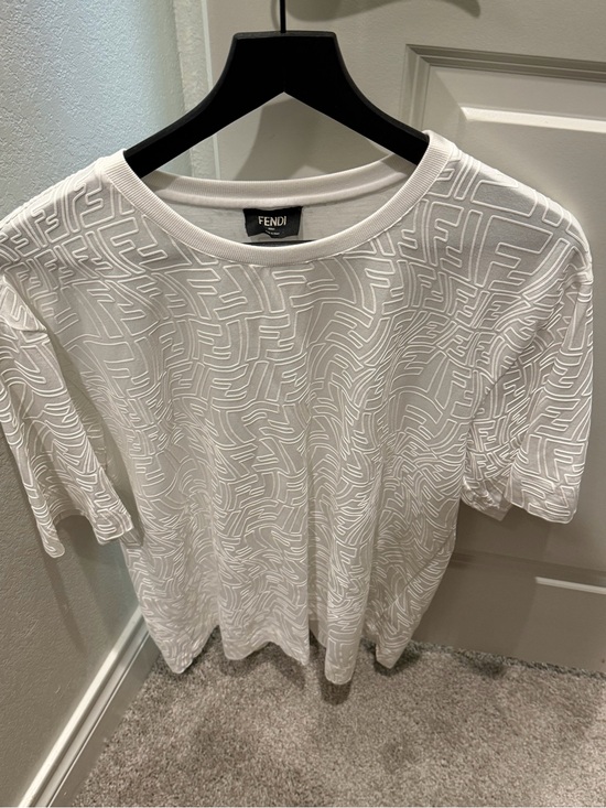 Fendi Other - Fendi White All-Over Embossed FF Logo Short Sleeve Tee